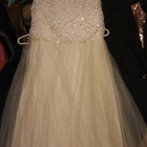 Brand New Sparkling White/silver Gown 9/10 w/tags!